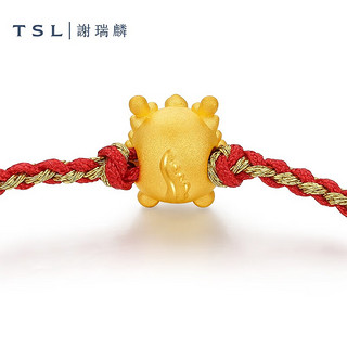 TSL 谢瑞麟 黄金手链3D硬金生肖龙足金转运珠绳手绳手饰XL604 定价类（约0.4g）