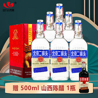 YONGFENG 永丰牌 北京二锅头 蓝标 出口小方瓶 42%vol 清香型白酒 500ml*6瓶 整箱装