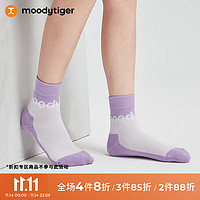 moodytiger 儿童袜子23年冬季男童女童加厚保暖防滑运动中筒袜 宇宙紫 适用鞋码37-42