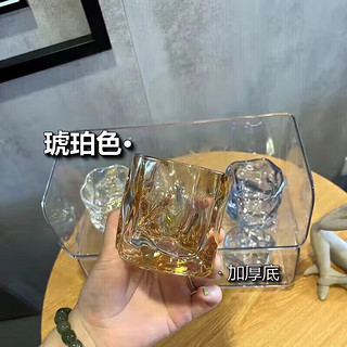雅漫庭 风简约复古扭扭玻璃杯日式透明玻璃