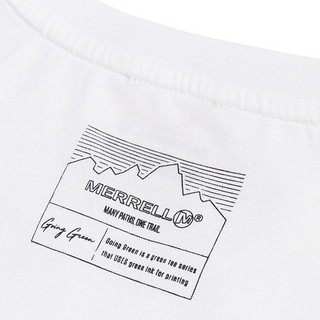 MERRELL 迈乐 男女同款户外休闲短袖T恤纯棉针织舒适透气休闲TMC1219021 白色 L