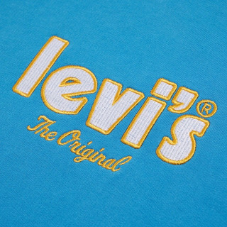Levi's 李维斯 2023男士连帽卫衣LOGO刺绣外套 浅蓝色 M