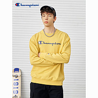 Champion 冠军官网秋冬新款印花草写LOGO套头圆领情侣款运动卫衣