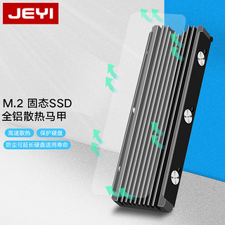 JEYI 佳翼 NVME散热片 M.2 散热器 SSD散热片 导热硅片 双面散热器｜ 酷冷战舰｛WarShip｝黑色