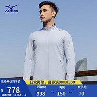 美津浓（MIZUNO）ESSENTIAL系列 轻商务运动风格防风防泼水外套男子四面弹梭织夹克 10/窃云灰 2XL