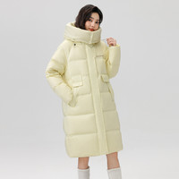 雪中飞 SNOWFLYING女式廓形羽绒服冬中长款高品质90绒子羽绒服女