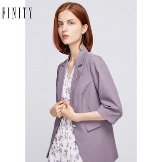 FINITY春季西装休闲浅紫色宽松气质高级长袖时尚外套女 浅紫色 L