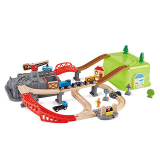 Hape 早教轨道车玩具儿童火车拼装亲子互动3-6岁男孩女孩儿童节礼物