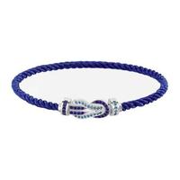 FRED 斐登 CHANCE INFINIE系列 0B0175-6B0332 几何18K白金宝石手绳 17cm 靛蓝色