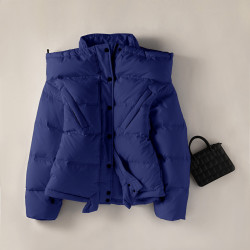 冰洁bengen简约休闲百搭立领宽松纯色舒适气质短款女式羽绒服