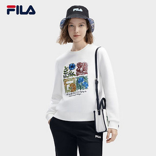 FILA 斐乐 |V&A联名大艺术家卫衣女子针织套头衫运动女装 云菇白-WT 160/80A/S