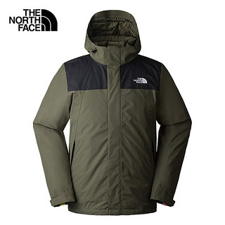 北面（The North Face）预三合一冲锋衣550蓬鹅绒内胆男防水羽绒保暖外套892A 21L/绿色 L/175