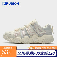 FILA FUSION斐乐潮牌BARRICADE女鞋复古篮球鞋运动鞋 奶白/雨雾灰-GN 36
