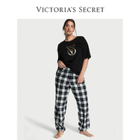 VICTORIA'S SECRET 舒适柔软睡衣套装女士家居服 5X4Y黑白格纹 11222341 L