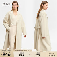 AMII 双面呢 女士羊毛大衣 腰带