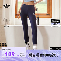 adidas 阿迪达斯 三叶草女装高腰绑腿紧身运动裤HD2347 暗灰/藏青 34