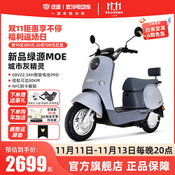 LUYUAN 绿源 电动车新款上市 MOE 电动摩托车超强续航60V22.3Ah电摩外卖电瓶车 新款MOE静谧灰