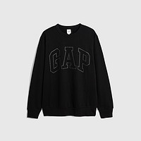 Gap 盖璞 LOGO宽松廓形抓绒运动卫衣