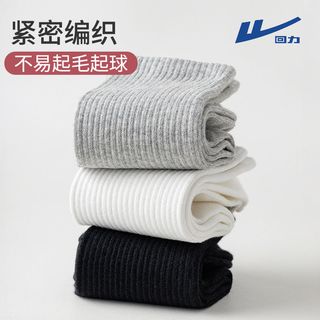 WARRIOR 回力 纯棉袜子男白色中筒四季款运动长袜短袜混搭纯色袜子5双