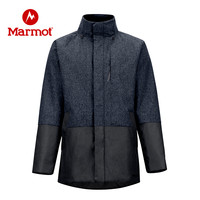 Marmot/土拨鼠户外冬季长款羽绒衣羊毛700蓬拒水拼接保暖羽绒服