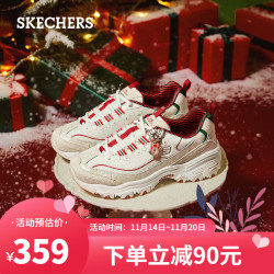 skechers斯凯奇女鞋圣诞款雪饼鞋复古羊羔绒熊猫鞋时尚运动鞋冬季新款