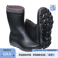 DECATHLON 迪卡侬 加绒保暖短筒雨鞋 OVH 黑色