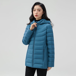 鸭鸭羽绒服鸭鸭（YAYA）女羽绒服中长款连帽立领保暖时尚休闲百搭外套秋冬KXM 摩卡色 2XL