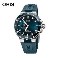 豪利时(ORIS)瑞士手表 潜水系列AQUIS小秒针腕表45.5mm 自动机械男表 74377334155RS
