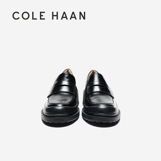 COLE HAAN 歌涵 colehaan/歌涵 女鞋乐福鞋 23年秋季一脚蹬中跟小皮鞋单鞋W28742 黑色-W28742 35