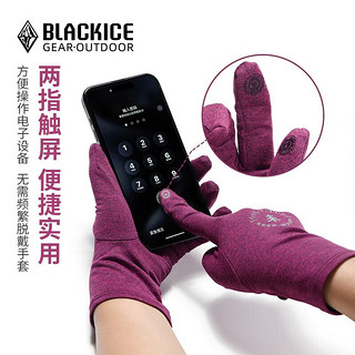 BLACKICE 黑冰 冬季户外露营加绒可触屏弹力保暖手套男女款 黑色 L