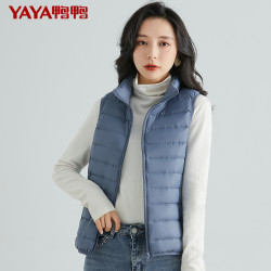 鸭鸭2023年冬季新款羽绒服女休闲羽绒马夹时尚坎肩立领马甲背心k