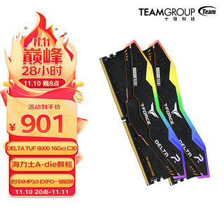 十铨(Team) DELTA TUF DDR5 6000 32G(16G*2)炫光RGB台式机内存条 DELTA TUF 6000 16G*2
