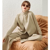 LOUIS YAO 白鹿语 冬款针织阔腿休闲裤简约两件套