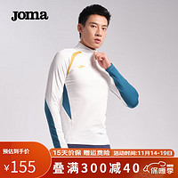 JOMA反绒长袖运动T恤男卫衣保暖速干半拉链训练服跑步篮球足球运动服 白色 M