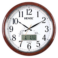 汉时（Hense）挂钟客厅挂墙时钟创意中式现代简约万年历挂表家用石英钟表HW36