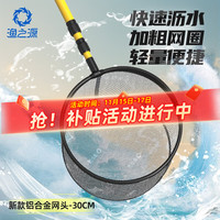 渔之源(Yuzhiyuan) 速干抄网头捞鱼网抄网网兜钓鱼配件涂胶渔具防挂抄网头 【铝合金网头】30cm