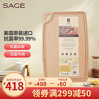 SAGE 世廚 美国进口菜板世厨砧板案板抗菌菜板 30*45*1cm 带凹槽和防滑垫