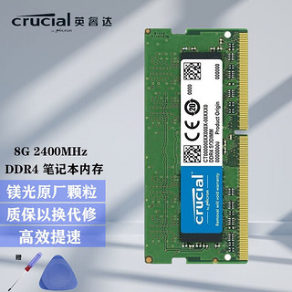 Crucial 英睿达 DDR4 2400MHz 笔记本内存 普条 绿色 8GB CT8G4SFS824A