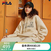 斐乐（FILA）卫衣款套头卫衣男女款针织连帽上衣 水乳白-IV 170/92A/M