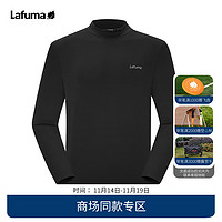 LAFUMA乐飞叶长袖T恤男 户外秋冬保暖小高领舒适弹力运动上衣 LMTS3CL81 黑色BK 175/96A（48）