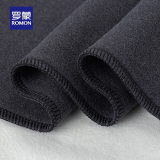 罗蒙（ROMON）【德绒】圆领长袖t恤男纯色保暖针织打底衫 灰色 160(80-95斤)