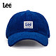 Lee 韩国设计灯芯绒LOGO男女同款时尚潮流休闲棒球帽LUA00648多色 宝蓝色 F