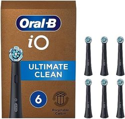 Oral-B 欧乐-B 欧乐B iO Ultimate Clean 电动牙刷头，扭曲和成角度的刷毛，可更深入地去除牙菌斑，6 支装，