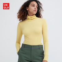 UNIQLO 优衣库 宋轶同款优衣库女装HEATTECH罗纹两翻领T恤长袖保暖本命年460517
