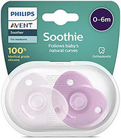 PHILIPS 飞利浦 Avent SCF099/22 Soothie 0-6 个月,双包装 粉色 / 浅粉色