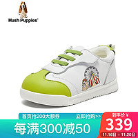 暇步士（Hush Puppies）板鞋男女儿童1-3岁宝宝学步休闲鞋P63838DA3 绿色 20