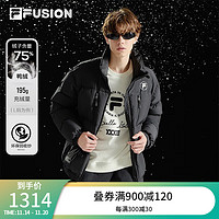 FILA FUSION斐乐潮牌羽绒服男时尚休闲宽松立领外套 正黑色-BK 180/100A/XL