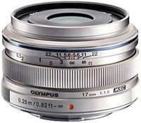 OLYMPUS 奥林巴斯 M.Zuiko 17mm f1.8（银色）适用于奥林巴斯和松下 Micro 4/3 相机 - 国际版