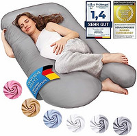 SMOOTHY 孕妇枕头,侧枕,定位枕,婴儿枕头和U 形哺乳枕,带可拆卸和可清洗的枕套,由*纯棉制成