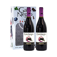 【自营】智利原瓶黑猫干红葡萄酒赤霞珠西拉半甜红酒